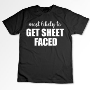 Waarschijnlijk houden blad met gezicht grappige Ha T-shirt