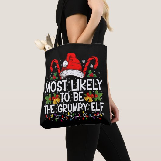 Waarschijnlijk is het de chagrijnige elf grappige  tote bag (Dichtbij)