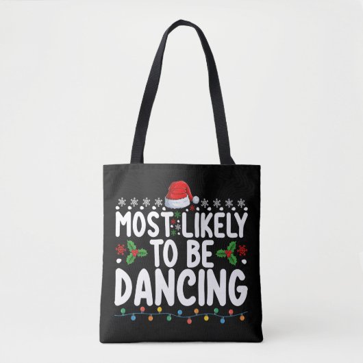 Waarschijnlijk is het een dansende kerstfamilie tote bag (Voorkant)