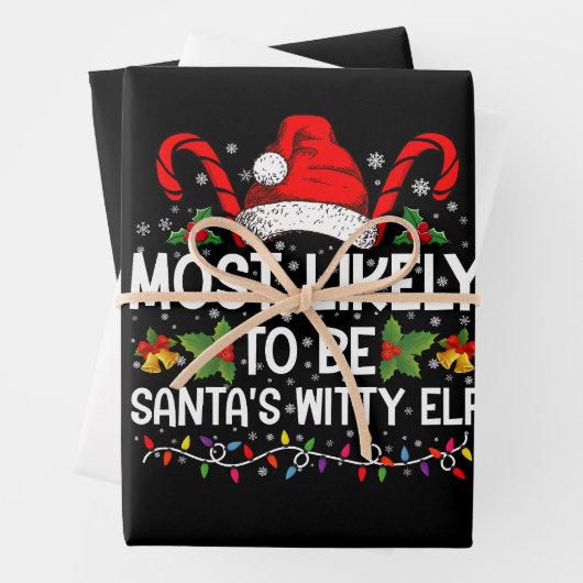 Waarschijnlijk is het Kerstman's geestige elf kers Inpakpapier Vel (In situ)