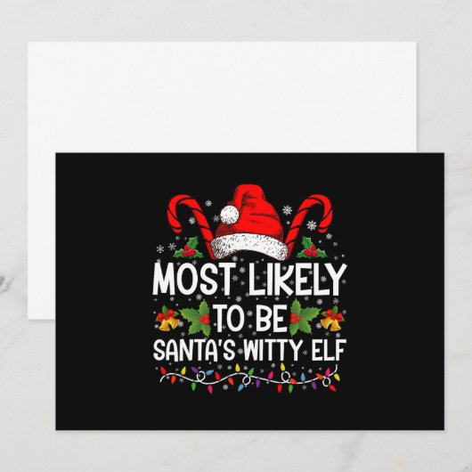 Waarschijnlijk is het Kerstman's geestige elf kers Kaart (Voorkant / Achterkant)