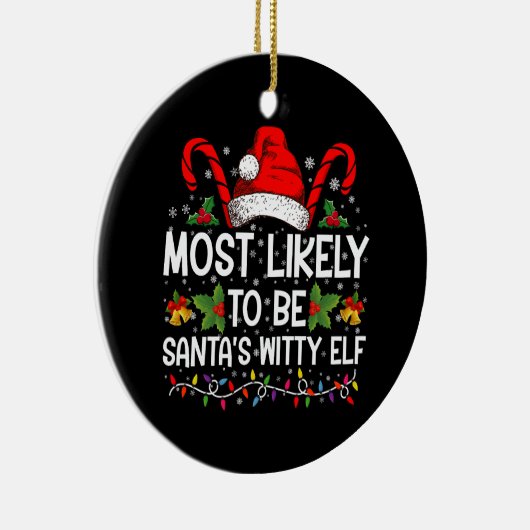 Waarschijnlijk is het Kerstman's geestige elf kers Keramisch Ornament (Rechts)