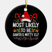 Waarschijnlijk is het Kerstman's geestige elf kers Keramisch Ornament (Voorkant)