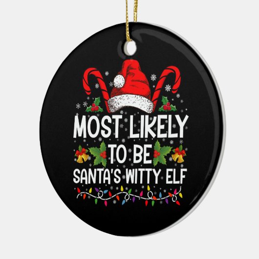 Waarschijnlijk is het Kerstman's geestige elf kers Keramisch Ornament (Links)