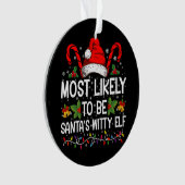 Waarschijnlijk is het Kerstman's geestige elf kers Ornament (voorkant)