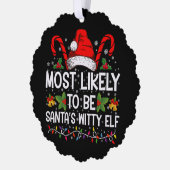 Waarschijnlijk is het Kerstman's geestige elf kers Ornament Kaart (Links)