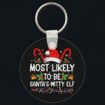 Waarschijnlijk is het Kerstman's geestige elf kers Sleutelhanger<br><div class="desc">Waarschijnlijk is het Santa's Witty Elf Christmas Funny Novelty</div>