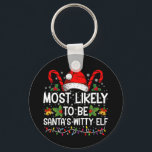 Waarschijnlijk is het Kerstman's geestige elf kers Sleutelhanger<br><div class="desc">Waarschijnlijk is het Santa's Witty Elf Christmas Funny Novelty</div>