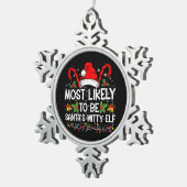 Waarschijnlijk is het Kerstman's geestige elf kers Tin Sneeuwvlok Ornament (Rechts)