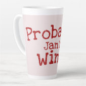 Waarschijnlijk (Jans) Wijntypografie Latte Mok (Linkerhoek)