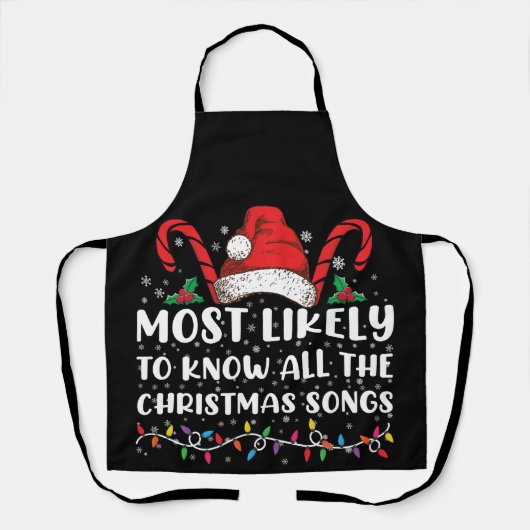 Waarschijnlijk kennen ze alle kerstliedjes schort (Voorkant)