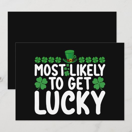 Waarschijnlijk krijgt u geluk St Patrick's Day Iri Kaart (Voorkant / Achterkant)