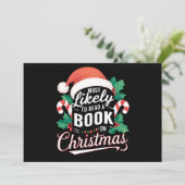 Waarschijnlijk leest iemand een boek met Kerstmis Feestdagenkaart (Staand voorkant)