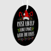 Waarschijnlijk lijndans met de Elfen kerst Ornament (voorkant)