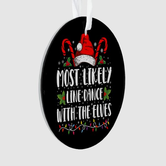 Waarschijnlijk lijndans met de Elfen kerst Ornament (voorkant)