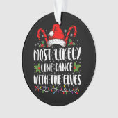 Waarschijnlijk lijndans met de Elfen kerst Ornament (voorkant)