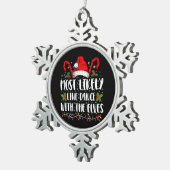 Waarschijnlijk lijndans met de Elfen kerst Tin Sneeuwvlok Ornament (Rechts)