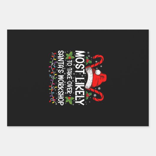 Waarschijnlijk neemt u Kerstman's werkplaats over  Inpakpapier Vel (Voorkant)