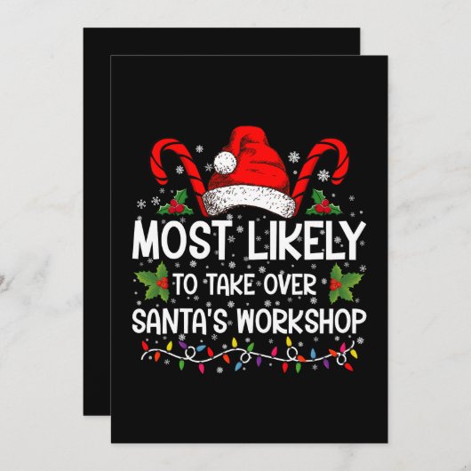 Waarschijnlijk neemt u Kerstman's werkplaats over  Kaart (Voorkant / Achterkant)