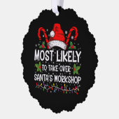 Waarschijnlijk neemt u Kerstman's werkplaats over Ornament Kaart (Links)