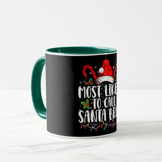 Waarschijnlijk noemen we Santa Bruh Grappige Kerst Mok (Voorkant links)