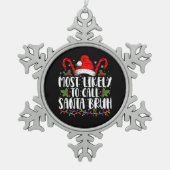Waarschijnlijk noemen we Santa Bruh Grappige Kerst Tin Sneeuwvlok Ornament (Voorkant)