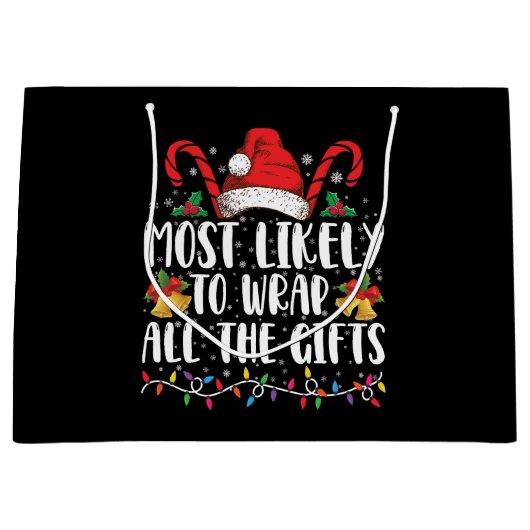 Waarschijnlijk om alle cadeaus Kerstmis familie in Groot Cadeauzakje (Voorkant)