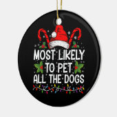 Waarschijnlijk om alle honden grappig kerst te aai keramisch ornament (Links)