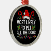 Waarschijnlijk om alle honden grappig kerst te aai metalen ornament (Rechts)