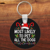 Waarschijnlijk om alle honden grappig kerst te aai sleutelhanger (Voorkant)