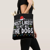 Waarschijnlijk om alle honden kerst familie te aai tote bag (Dichtbij)