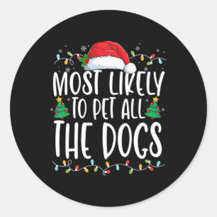 Waarschijnlijk om alle honden leuk kerst hond te a ronde sticker