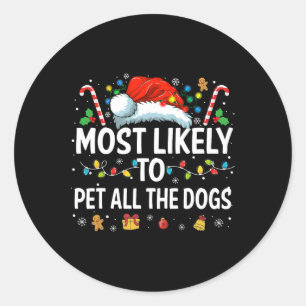 Waarschijnlijk om alle honden leuk kerst hond te a ronde sticker