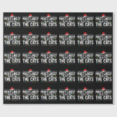 Waarschijnlijk om alle katten kerst familie te aai cadeaupapier (Vlak)