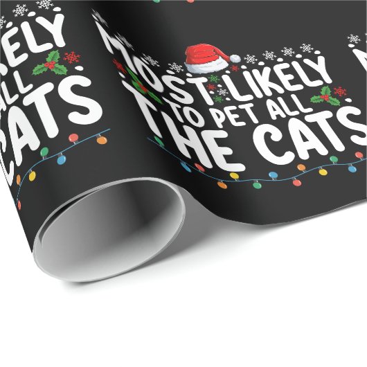 Waarschijnlijk om alle katten kerst familie te aai cadeaupapier (Rol Hoek)