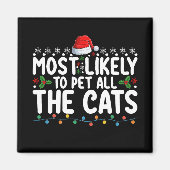Waarschijnlijk om alle katten kerst familie te aai magneet (Voorkant)