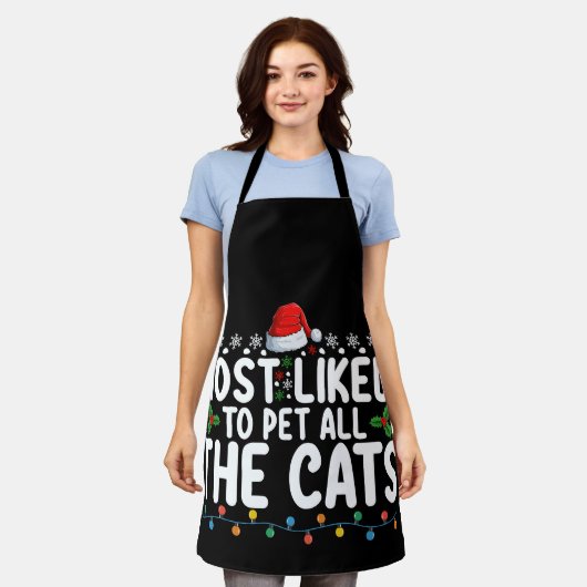 Waarschijnlijk om alle katten kerst familie te aai schort (Gedragen)