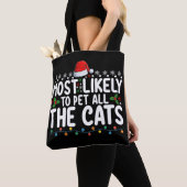 Waarschijnlijk om alle katten kerst familie te aai tote bag (Dichtbij)