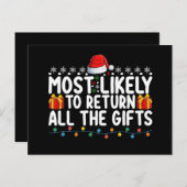 Waarschijnlijk om alle kerstcadeaus terug te geven briefkaart (Voorkant / Achterkant)