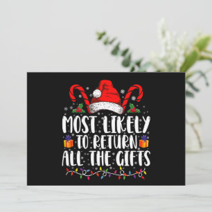 Waarschijnlijk om alle kerstcadeaus terug te geven kaart
