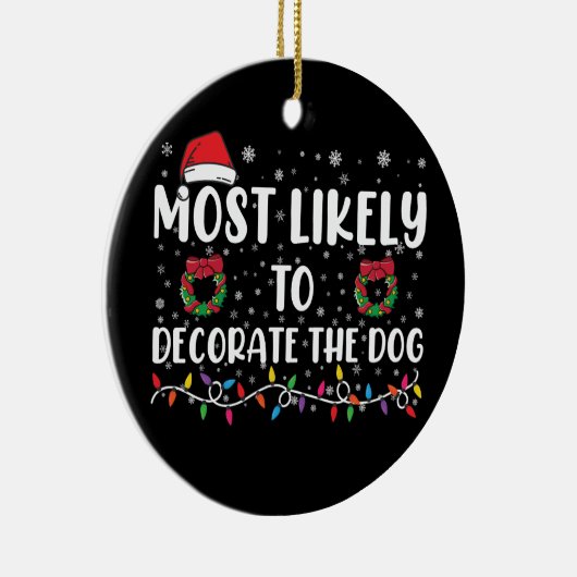 Waarschijnlijk om de hond bijpassende Kerstmis te  Keramisch Ornament (Rechts)