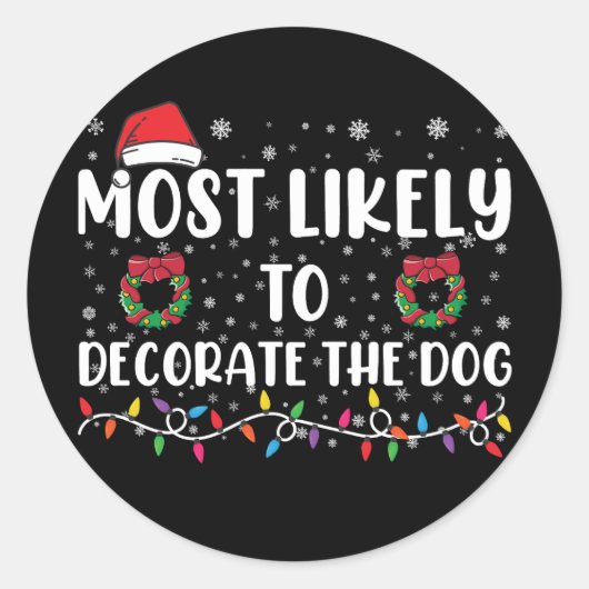 Waarschijnlijk om de hond bijpassende Kerstmis te  Ronde Sticker (Voorkant)