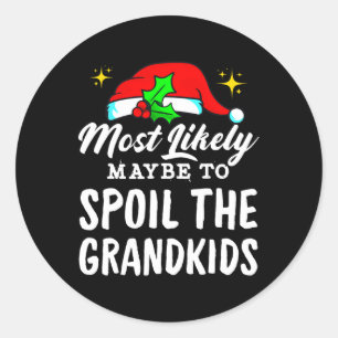 Waarschijnlijk om de kleinkinderen kerst te verwen ronde sticker