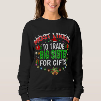 Waarschijnlijk om grote zus Santa Hat Xmas Lig te  Trui