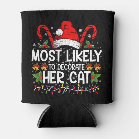 Waarschijnlijk om haar kattenfamilie te versieren blikjeskoeler (Voorkant)