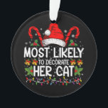 Waarschijnlijk om haar kattenfamilie te versieren ornament<br><div class="desc">De meest waarschijnlijke decoratie van haar kat familie die kerstmis aanpast</div>