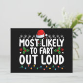 Waarschijnlijk om hardop te scheten kerst familie kaart (Staand voorkant)