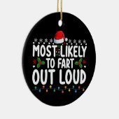 Waarschijnlijk om hardop te scheten kerst familie keramisch ornament (Rechts)