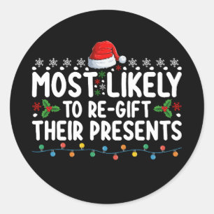Waarschijnlijk om hun Cadeaus kerst te registreren Ronde Sticker