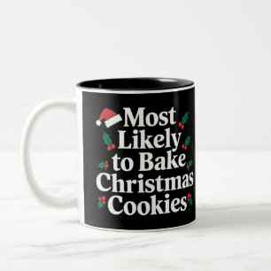 Waarschijnlijk om kerstkoekjes te bakken Familie Tweekleurige Koffiemok